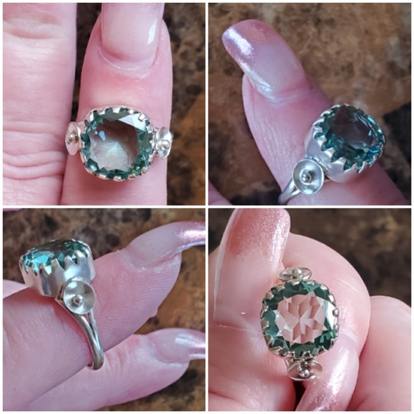 Genuine 5ct Aquamarine Solitaire Ring Size 8 - Picture 3 of 7